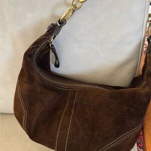 Coach Brown Suede Hobo Bag